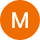 Initial M in orange circle