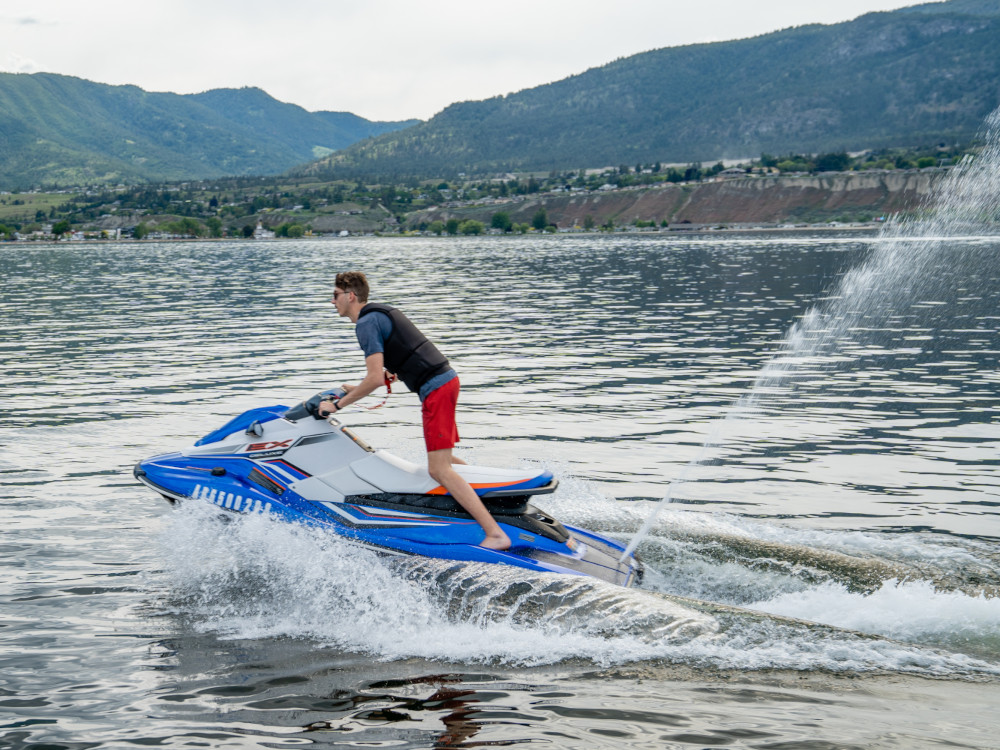 Image of man riding WaveRunner from Penticton Boat Rentals