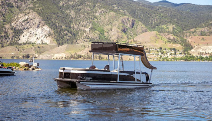 Avalon Double Decker Pontoon Boat from Skaha Lake Boat Rentals