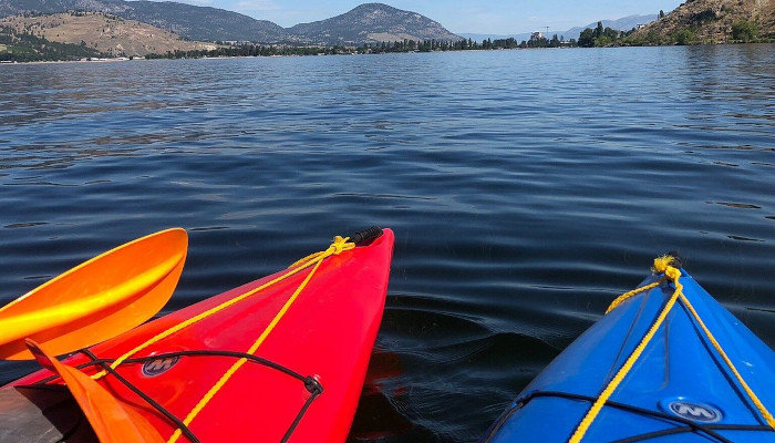 Kayaks on Skaha Lake from Skaha Lake Rentals